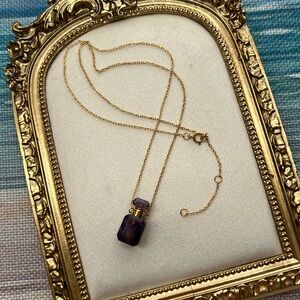 M25 Amethyst Perfume Bottle Necklace Gemstone High Quality Crystal Stone
